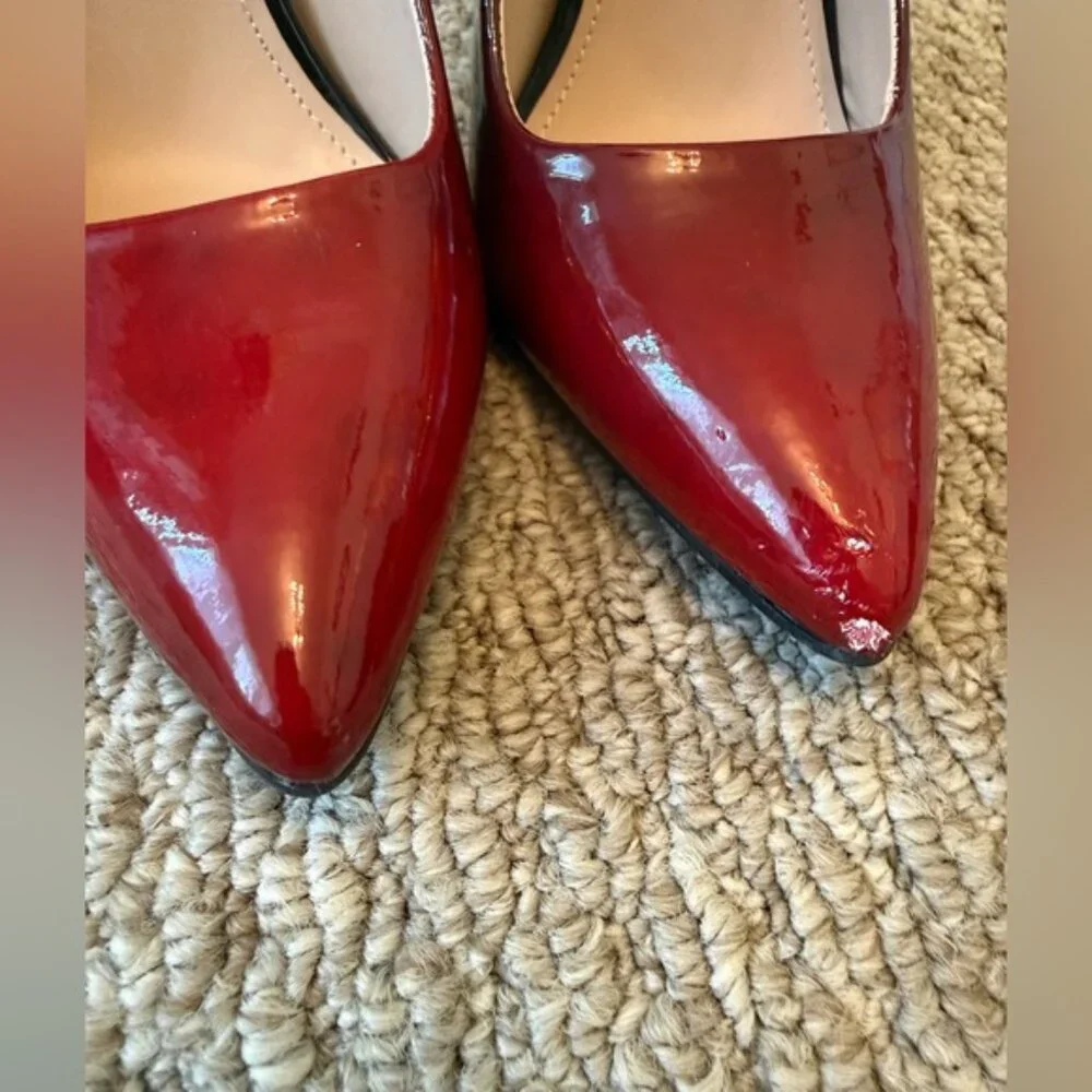 Shoe Republic LA Glossy Red and Black Heels